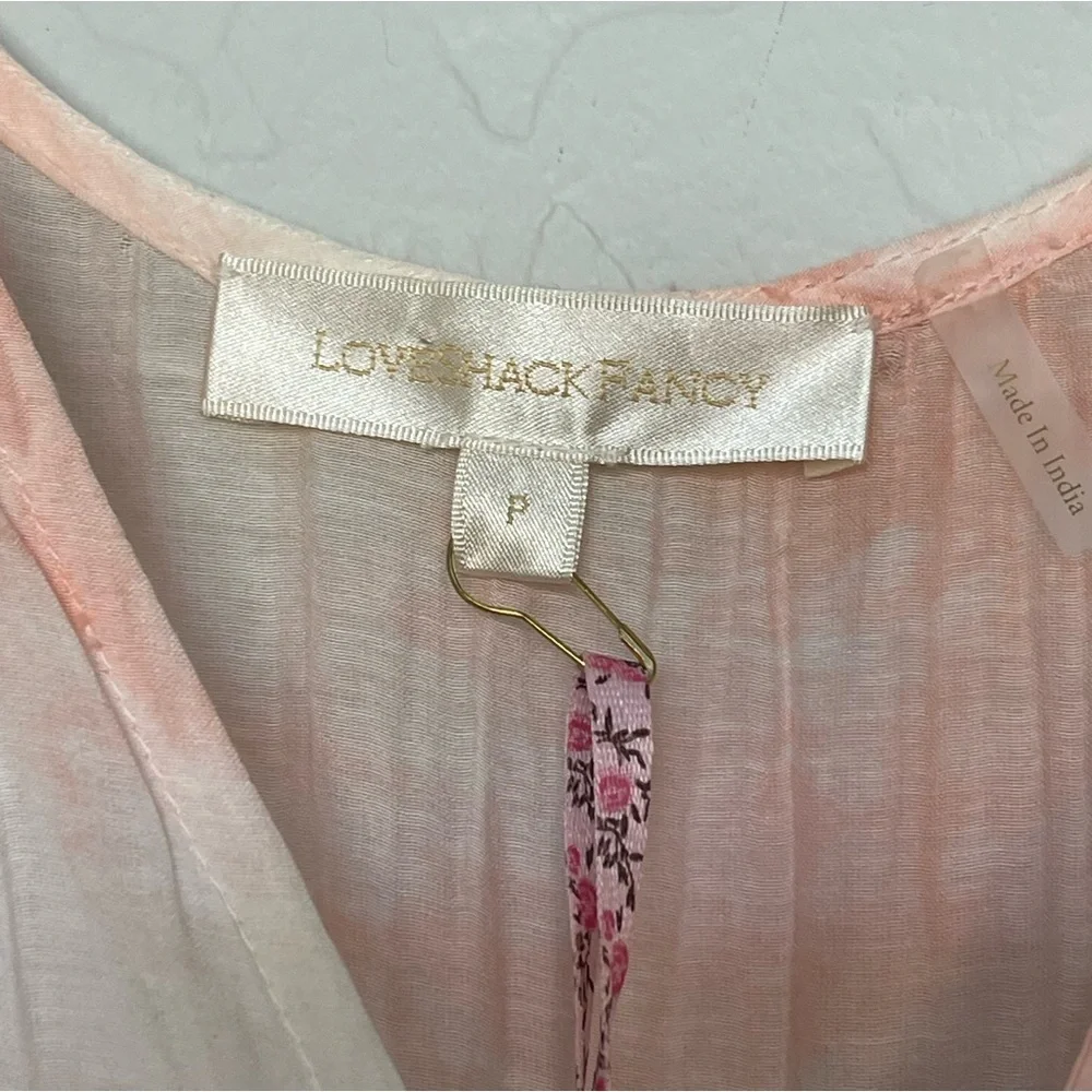 LoveShackFancy Risley Dress in Peach Twist Hand Dye
